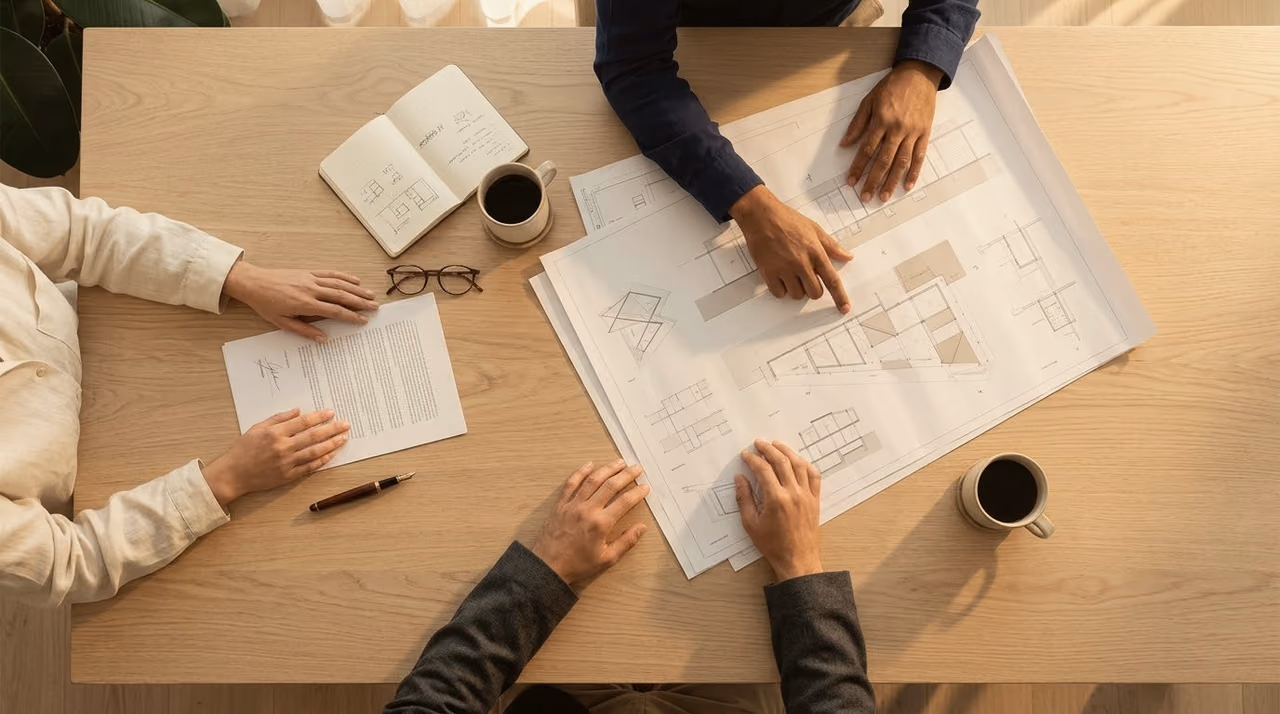 Equipa a trabalhar num projeto de desenvolvimento, em Portugal.