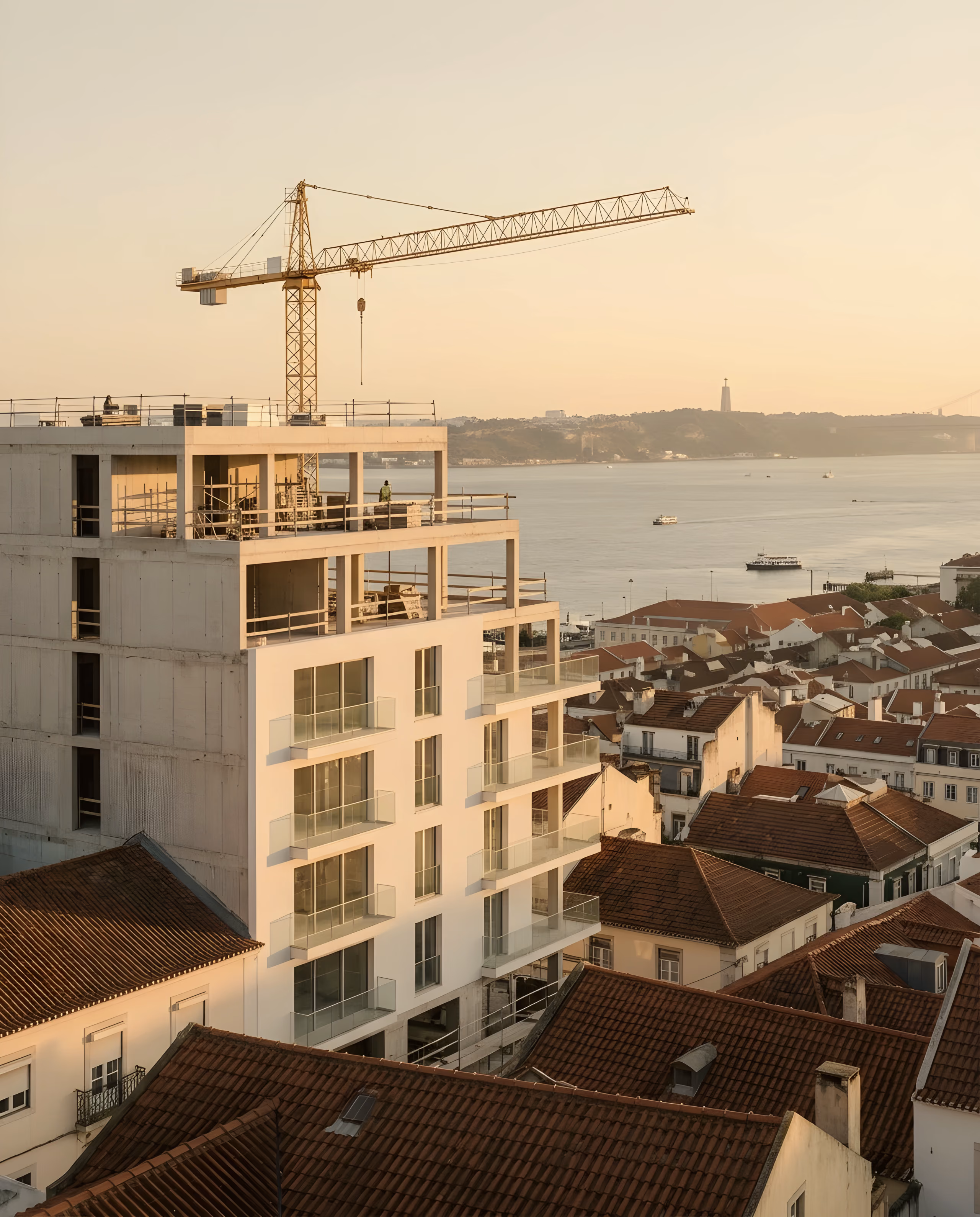 Obra de construção em curso, em Portugal.